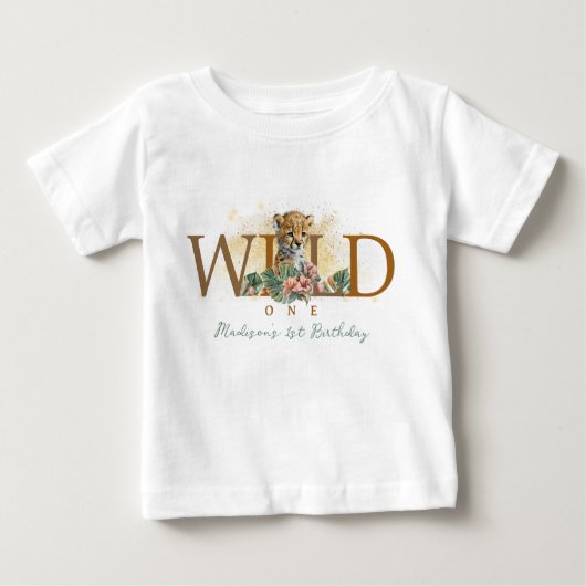 ワイルドワンボーイ1歳の誕生日 ベビーTシャツ (正面)