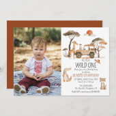 ワイルドワンボーイ1st誕生日サファリ写真 セーブザデート (正面/裏面)