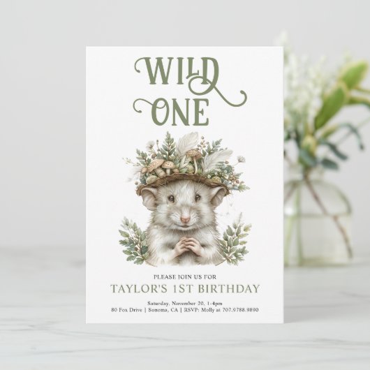 ワイルドワンボーイ1st誕生日パーティの招待状 招待状 (スタンド正面)