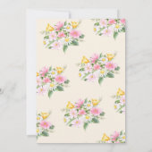 ワイルドワンマスタード&ピンクワイルドフラワー誕生日 招待状 (裏面)