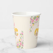 ワイルドワンマスタード&ピンクワイルドフラワー誕生日 紙コップ (左)