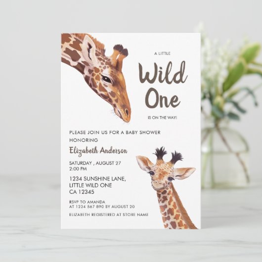 ワイルドワンママとベビーキリン赤ちゃんシャワー 招待状 (スタンド正面)