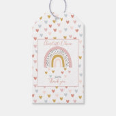 ワイルドワンミュート虹の女の子の最初の誕生日パーティー ギフトタグ (正面)