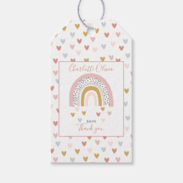 ワイルドワンミュート虹の女の子の最初の誕生日パーティー ギフトタグ