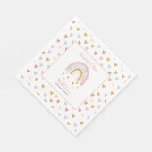 ワイルドワンミュート虹の女の子の最初の誕生日パーティー スタンダードランチョンナプキン (角)