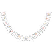 ワイルドワンミュート虹の女の子の最初の誕生日パーティー バンティングフラッグ (全)