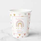 ワイルドワンミュート虹の女の子の最初の誕生日パーティー 紙コップ (正面)