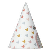 ワイルドワンミュート虹の少女の1歳の誕生日 パーティーハット (左)