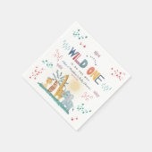 ワイルドワンモダンサファリ動物の少年の赤ちゃんシャワー スタンダードカクテルナプキン (角)