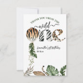 ワイルドワンモダン男女兼用の1歳の誕生日 サンキューカード (正面)