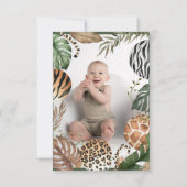 ワイルドワンモダン男女兼用の1歳の誕生日 サンキューカード (裏面)