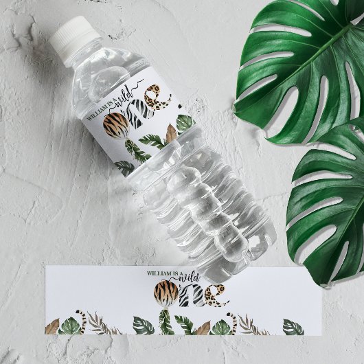 ワイルドワンモダン男女兼用の1歳の誕生日 ペットボトルラベル