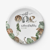 ワイルドワンモダン男女兼用の1歳の誕生日 ペーパープレート (正面)