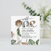 ワイルドワンモダン男女兼用の1歳の誕生日 招待状 (スタンド正面)