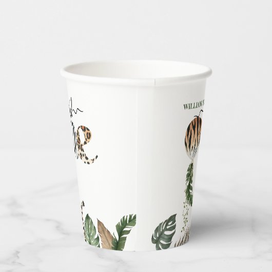 ワイルドワンモダン男女兼用の1歳の誕生日 紙コップ (右)