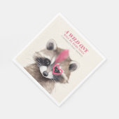 ワイルドワンモホークアライグマ赤ちゃんシャワー スタンダードランチョンナプキン (角)