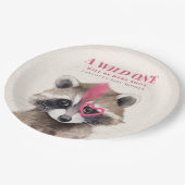 ワイルドワンモホークアライグマ赤ちゃんシャワー ペーパープレート (アングル)