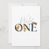 ワイルドワンモンキー、キリン、スロスジャングル招待状 招待状 (裏面)