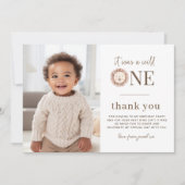 ワイルドワンライオンのサンキューカードと写真の背面 招待状 (正面)