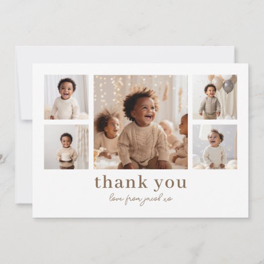 ワイルドワンライオンのサンキューカードと写真の背面 招待状 (裏面)