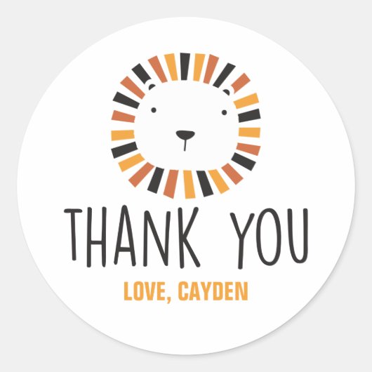 ワイルドワンライオンの最初の誕生日の恵みクラシックラウンドS ラウンドシール (正面)