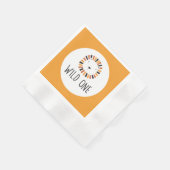 ワイルドワンライオンの最初の誕生日 縁ありカクテルナプキン (角)