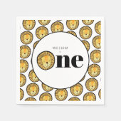 ワイルドワンライオンサファリテーマ1歳 スタンダードカクテルナプキン (正面)