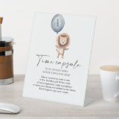 ワイルドワンライオンバルーンファースト誕生日タイムカプセル 台座サイン (インサイチュ)