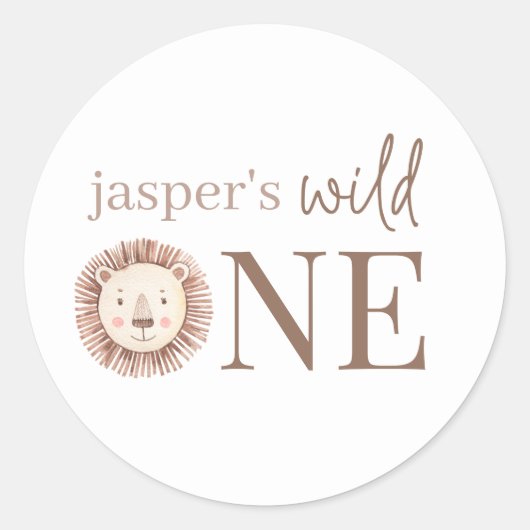 ワイルドワンライオン顔 ラウンドシール (正面)