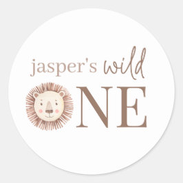 ワイルドワンライオン顔 ラウンドシール