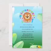 ワイルドワンライオン1歳の誕生日パーティー 招待状 (正面)