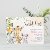 ワイルドワンラブリーサファリフレンズファースト誕生日 招待状 (スタンド正面)