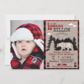 ワイルドワンランバージャックファースト1歳招待状 招待状 (正面)