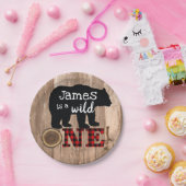 ワイルドワンランバージャックベアパーティープレート誕生日 ペーパープレート (パーティー)