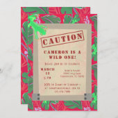 ワイルドワンレインフォレストファースト誕生日 招待状 (正面/裏面)