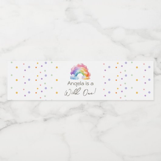 ワイルドワンレインボー子供の誕生日 ペットボトルラベル (シングルラベル)
