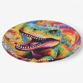 ワイルドワンレインボー恐竜 ペーパープレート (アングル)