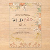 ワイルドワンレトロボホテーマファースト誕生日 アクリル招待状 (正面)