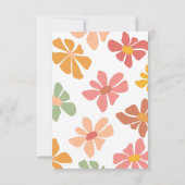 ワイルドワンレトロレインボーデイジーファースト誕生日 サンキューカード (裏面)