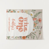 ワイルドワンワイルドフラワーの背景 タペストリー (正面(横))