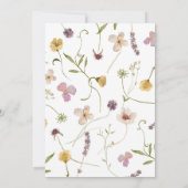 ワイルドワンワイルドフラワーズ赤面ピンク1歳の誕生日 招待状 (裏面)