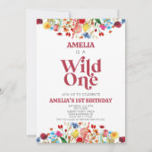ワイルドワンワイルドフラワー第1誕生日パーティー 招待状 (正面)