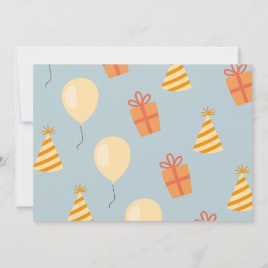 ワイルドワンワニ誕生日ファーストパーティー写真 招待状 (裏面)