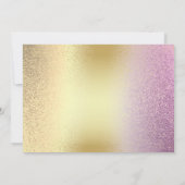 ワイルドワン写真1stバースデーピンクと金ゴールド恐竜 招待状 (裏面)