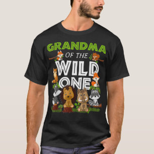 ワイルドワン動物園のおばあちゃん誕生日ウッドランドアニメーション Tシャツ