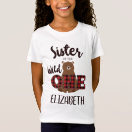 ワイルドワン市松模様クマ姉妹の誕生日パーティー Tシャツ