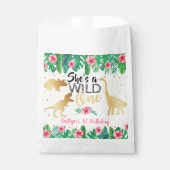 ワイルドワン恐竜ガールズ1st誕生日パーティー フェイバーバッグ (正面)
