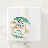 ワイルドワン恐竜ボーイズ1歳の誕生日メッセージカード フェイバータグ (インサイチュ)