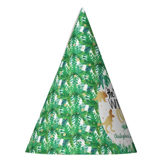 ワイルドワン恐竜ボーイズ1歳の誕生日 パーティーハット (左)