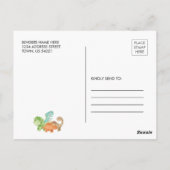 ワイルドワン恐竜1stバースデーフォト招待状 ポストカード (裏面)